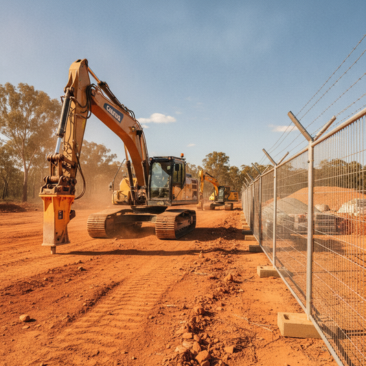 Maximizing Australian site productivity through advanced excavator attachments and secure fencing