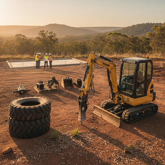 Enhancing Australian Project ROI: Durable Mini Excavators, Tyres & Attachments