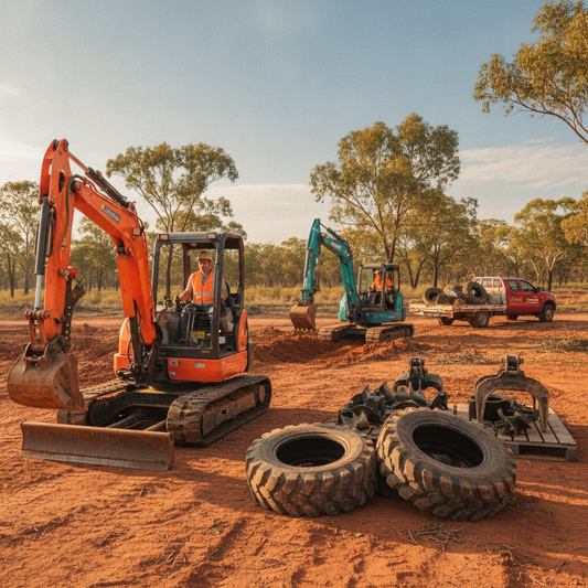 Australian Earthmoving: Buying & Hiring Mini Excavators, Tyres & Attachments