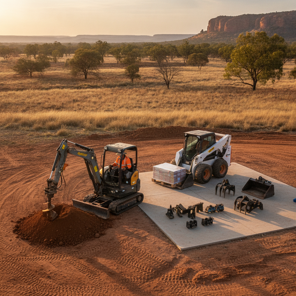 Integrated Site Performance: Mini Excavators, Skid Steer Tyres & Attachments in Australia