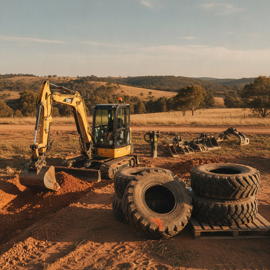 Maximising Australian Earthmoving Value: Mini Excavators, Tyres & Attachments