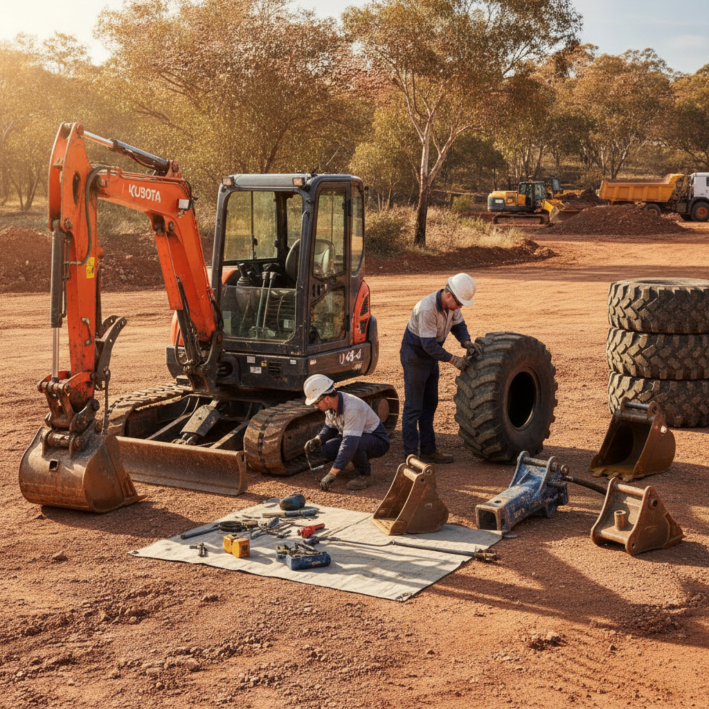 Australian Site Performance: Mini Excavator Mechanics, Tyre Care & Attachment Value