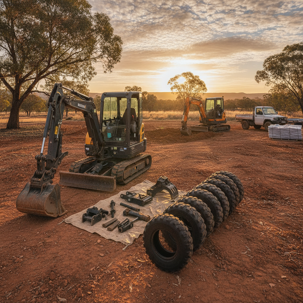 Choosing Mini Excavators, Tyres & Attachments for Australian Projects