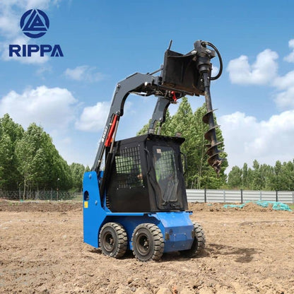 Labadi Engineering Skid Steer Loader with Auger Attachment Ideal for Excavation and Soil Digging