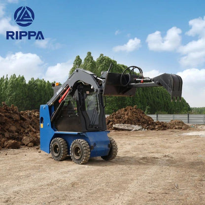 Labadi Engineering Skid Steer Loader working on construction site with a raised bucket