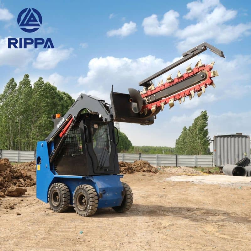 Labadi Engineering Skid Steer Loader with Excavation Attachment at a Construction Site