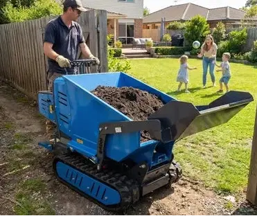 RD06 Mini Dump Truck – 500kg Tracked Dumper for Construction
