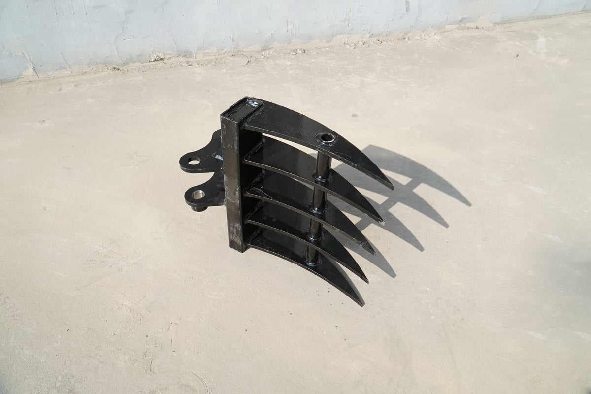Rippa Australia mini excavator grapple attachment with four sharp claws for handling materials