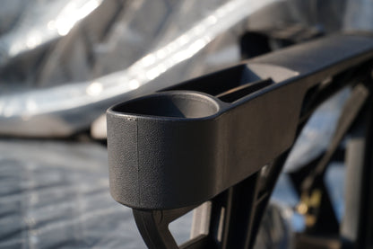 Close-up of a Golf Cart cup holder showing durable material and design details