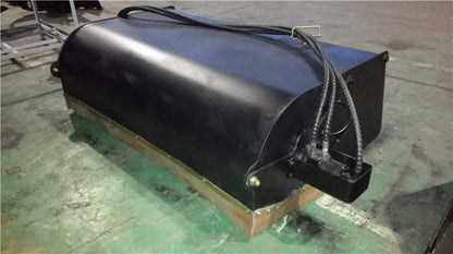 Labadi Engineering Hydraulic Skid Steer Sweeper with compact design and hydraulic hoses