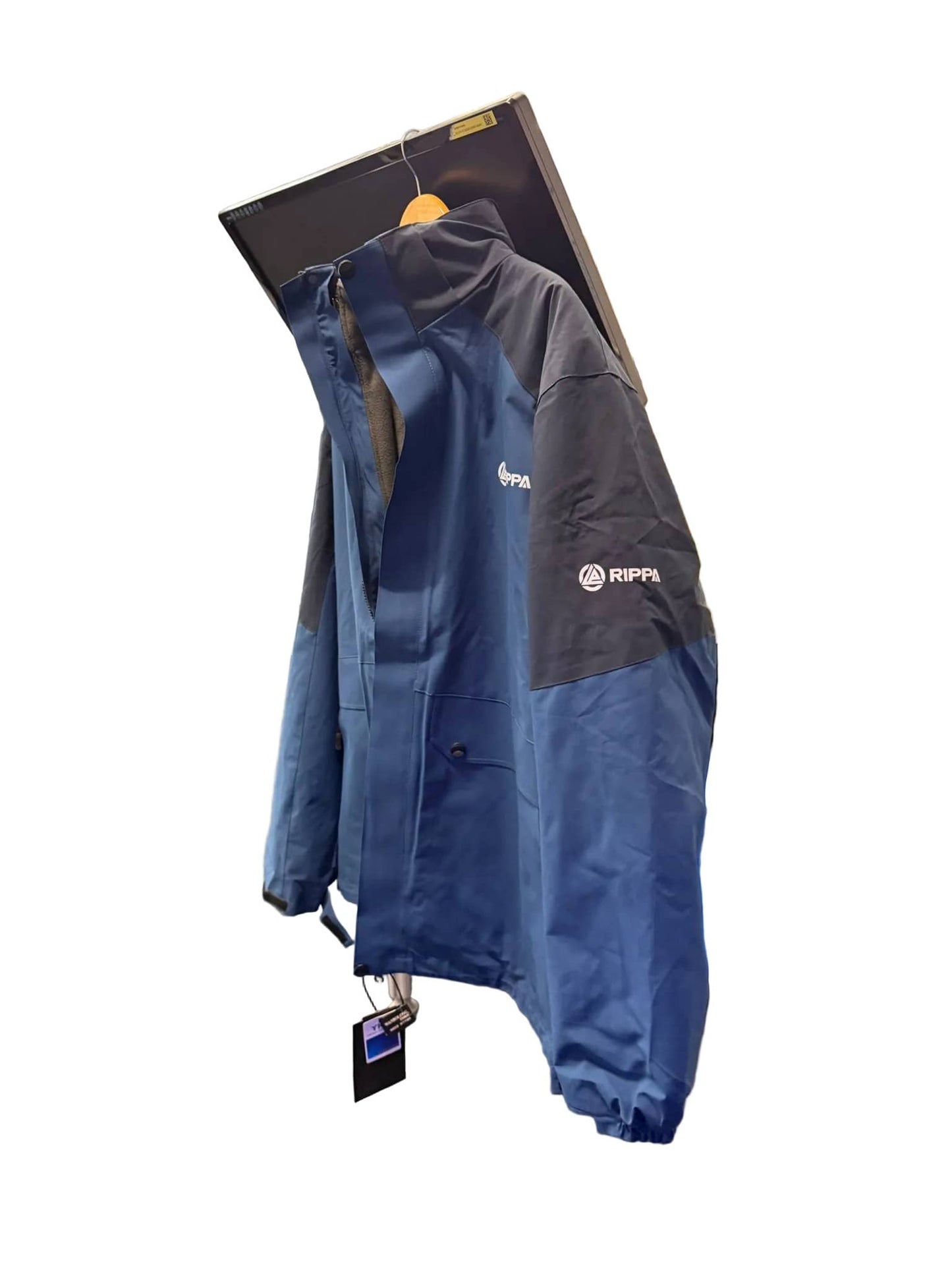 Rippa Australia Waterproof Jacket in Navy Blue with Adjustable Hood and Zip Pockets
