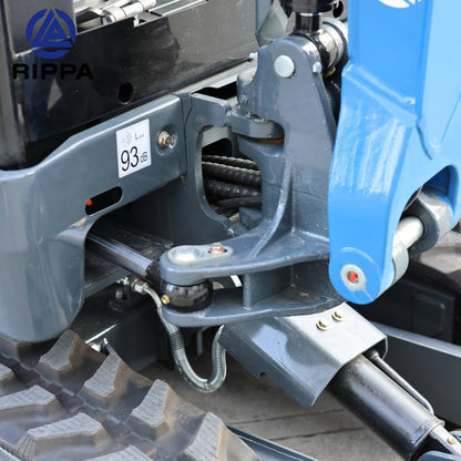 Labadi Engineering Mini Excavator close-up showing hydraulic components and mechanical design