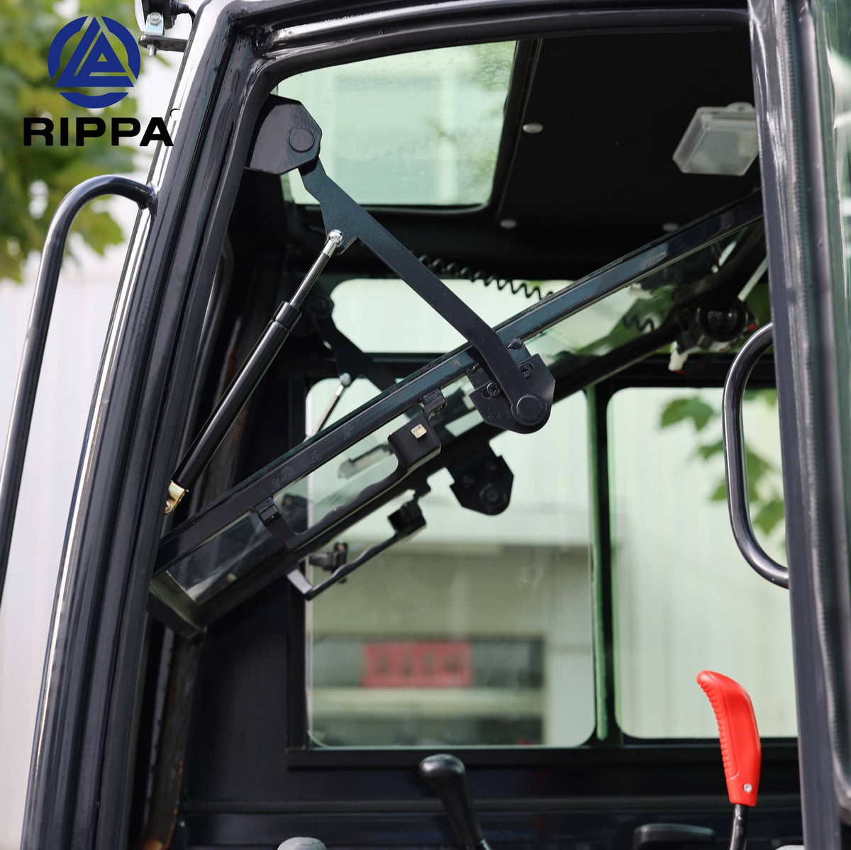 Labadi Engineering Mini Excavator cabin view showing control mechanisms and visibility features
