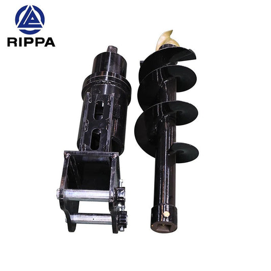 Rippa rotary hammer drilling attachment with auger for efficient ground penetration