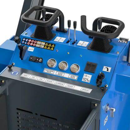 Labadi Engineering Skid Steer control panel with joysticks and operational gauges for efficient excavator use