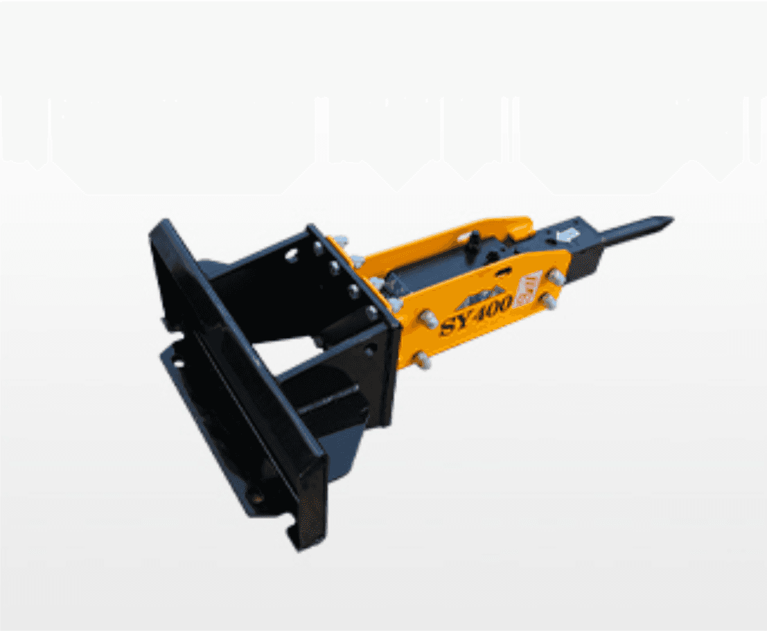Rippa Australia SY400 rock breaker attachment view with sturdy construction for heavy-duty tasks