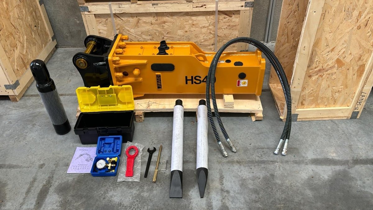 Labadi Engineering Silenced Jack Hammer with essential tools and accessories for excavator attachments