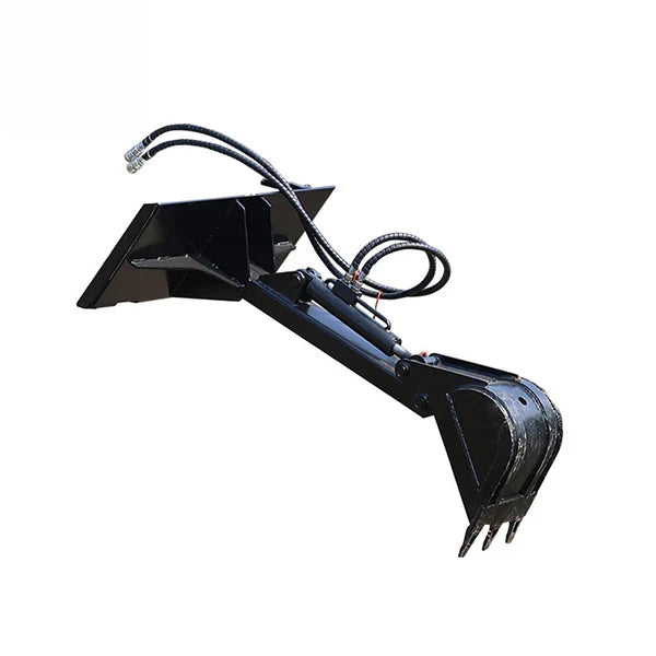 Rippa Australia Skid Steer Hole Digger Attachment Side View with Hydraulic Hoses