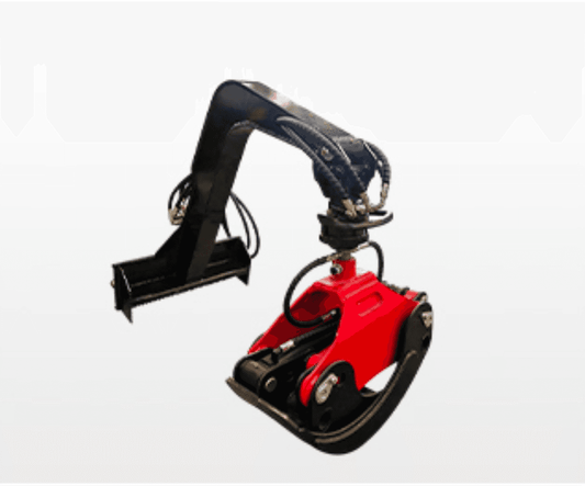 Rippa RS06 and RS07 skid steer loader attachment with hydraulic functions for efficient material handling
