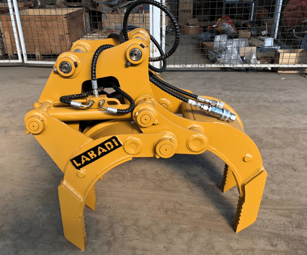Labadi Engineering Hydraulic Grab Excavator Attachment for Efficient Material Handling and Gripping